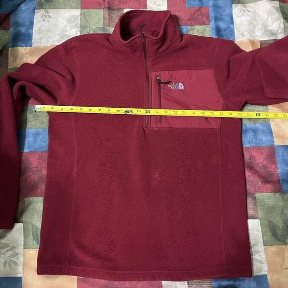 The North Face Windwall Fleece Jacket Mens Medium Red Full Zip Soft Shell Hiking - Picture 5 of 7
